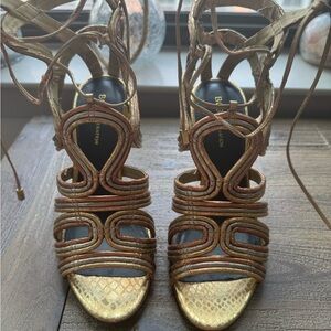 Metallic Gold BCBG Generation Strappy Heels (Size 8) – Pre-Loved Party Shoes